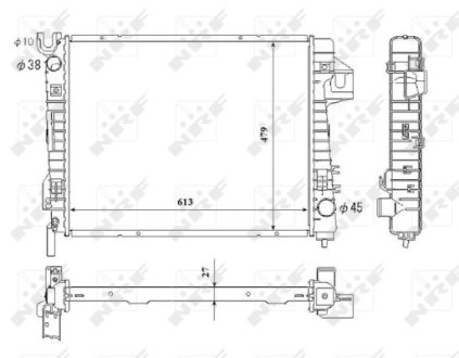 Радиатор, охлаждения дивгателя NRF 53712