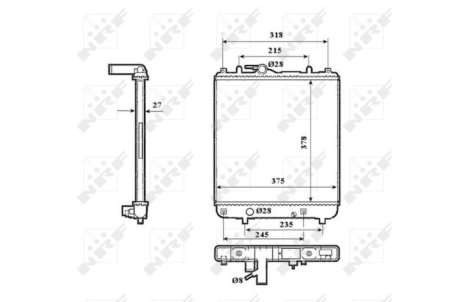 Радиатор, охлаждения дивгателя NRF 53825