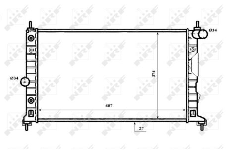 Радиатор, охлаждения дивгателя NRF 53844