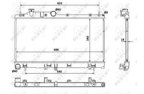 Радиатор, охлаждения дивгателя NRF 53929