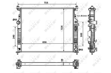 Радиатор, охлаждения дивгателя NRF 53937