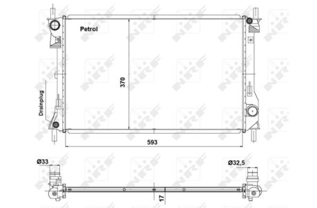 Радиатор, охлаждения дивгателя NRF 56041
