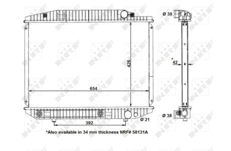 Радиатор, охлаждения дивгателя NRF 58131