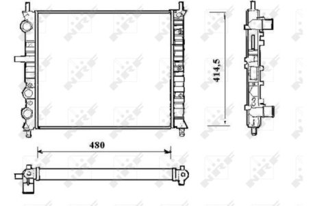 Радиатор, охлаждения дивгателя NRF 58191