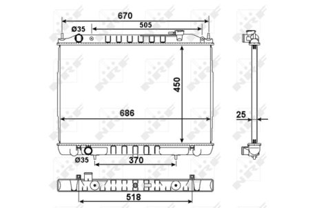 Радиатор, охлаждения дивгателя NRF 58418