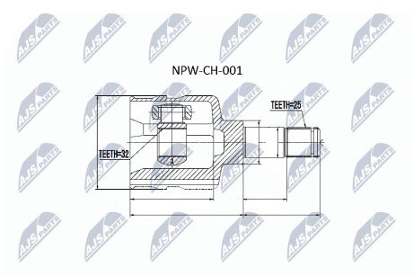 ШАРНИР РАВНЫХ УГЛОВЫХ СКОРОСТЕЙ NTY NPW-CH-001