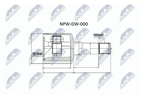 ШАРНИР РАВНЫХ УГЛОВЫХ СКОРОСТЕЙ NTY NPW-DW-000