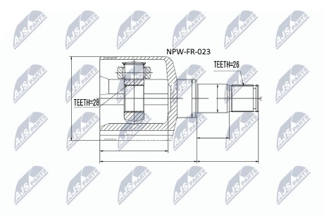 ШАРНИР РАВНЫХ УГЛОВЫХ СКОРОСТЕЙ NTY NPW-FR-023