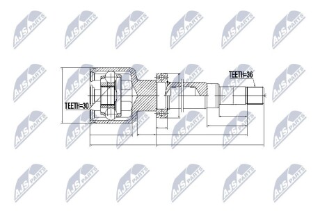 ШАРНИР РАВНЫХ УГЛОВЫХ СКОРОСТЕЙ NTY NPW-FR-043