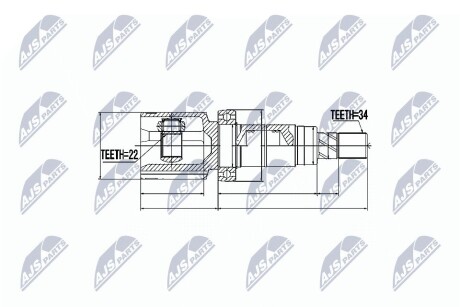 ШАРНИР РАВНЫХ УГЛОВЫХ СКОРОСТЕЙ NTY NPW-FR-052