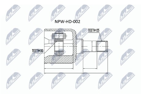 ШРУС внутренний левый Honda Civic NTY NPWHD002 (фото 1)