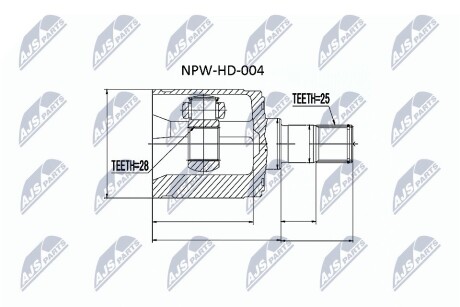 ШАРНИР РАВНЫХ УГЛОВЫХ СКОРОСТЕЙ NTY NPW-HD-004