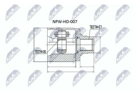 ШАРНИР РАВНЫХ УГЛОВЫХ СКОРОСТЕЙ NTY NPW-HD-007 (фото 1)