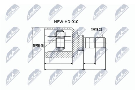 ШРУС внутренний задний Honda CR-V NTY NPWHD010