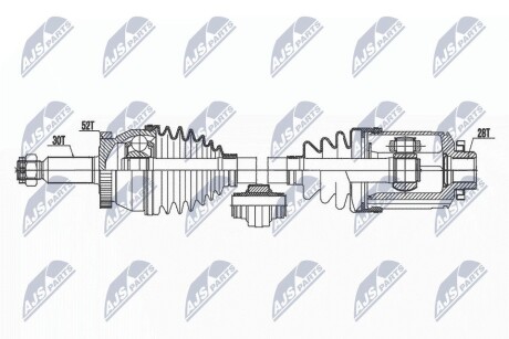 Піввісь права Hyundai Santa Fe 2,2 CRDi 08-09 NTY NPW-HY-599