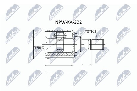 ШАРНИР РАВНЫХ УГЛОВЫХ СКОРОСТЕЙ NTY NPW-KA-302