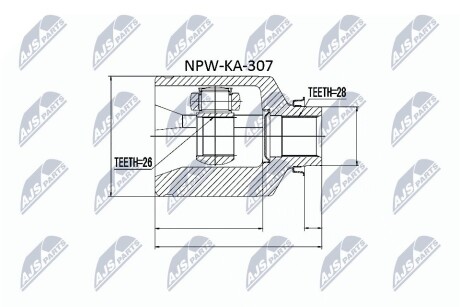 ШАРНИР РАВНЫХ УГЛОВЫХ СКОРОСТЕЙ NTY NPW-KA-307