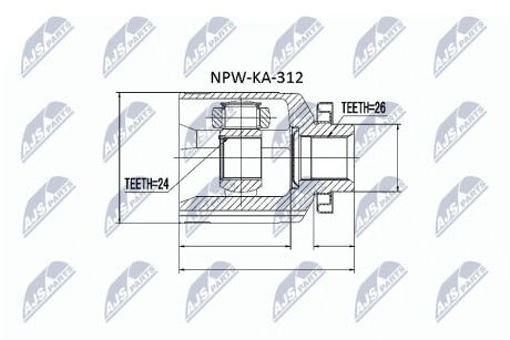 ШАРНИР РАВНЫХ УГЛОВЫХ СКОРОСТЕЙ NTY NPW-KA-312 (фото 1)