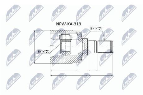 ШАРНИР РАВНЫХ УГЛОВЫХ СКОРОСТЕЙ NTY NPW-KA-313