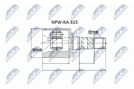 ШАРНИР РАВНЫХ УГЛОВЫХ СКОРОСТЕЙ NTY NPW-KA-315 (фото 1)