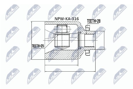 ШАРНИР РАВНЫХ УГЛОВЫХ СКОРОСТЕЙ NTY NPW-KA-316