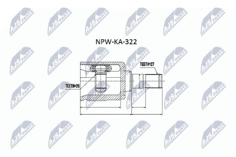 ШАРНИР РАВНЫХ УГЛОВЫХ СКОРОСТЕЙ NTY NPW-KA-322