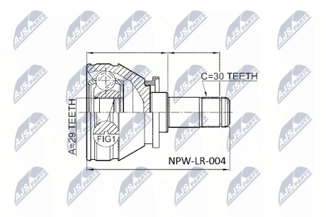 ШАРНИР РАВНЫХ УГЛОВЫХ СКОРОСТЕЙ NTY NPW-LR-004