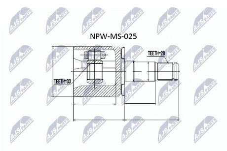 ШАРНИР РАВНЫХ УГЛОВЫХ СКОРОСТЕЙ NTY NPW-MS-025