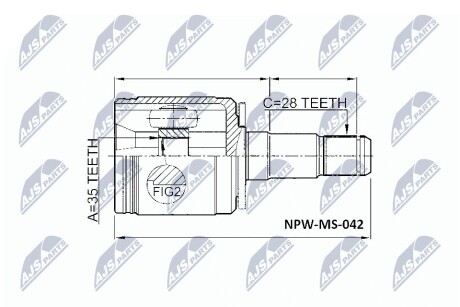 ШАРНИР РАВНЫХ УГЛОВЫХ СКОРОСТЕЙ NTY NPW-MS-042