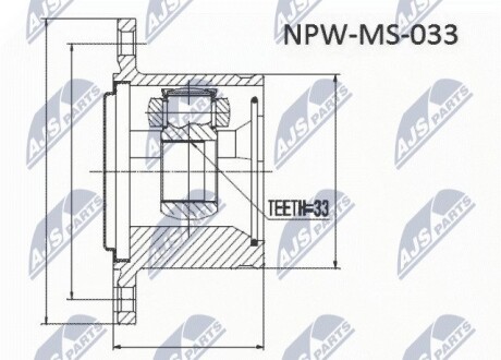 ШАРНИР РАВНЫХ УГЛОВЫХ СКОРОСТЕЙ NTY NPW-MS-054