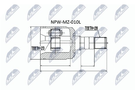 ШРУС внутренний левый Mazda 626 GE,GF, Xedos-6 NTY NPWMZ010L