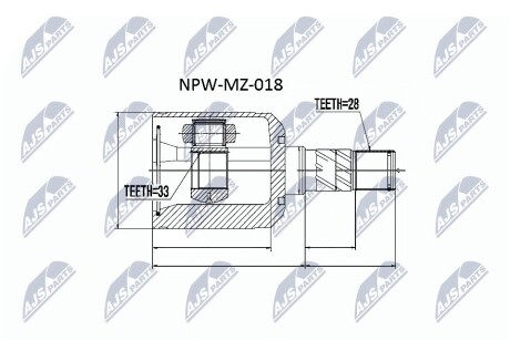 ШАРНИР РАВНЫХ УГЛОВЫХ СКОРОСТЕЙ NTY NPW-MZ-018 (фото 1)