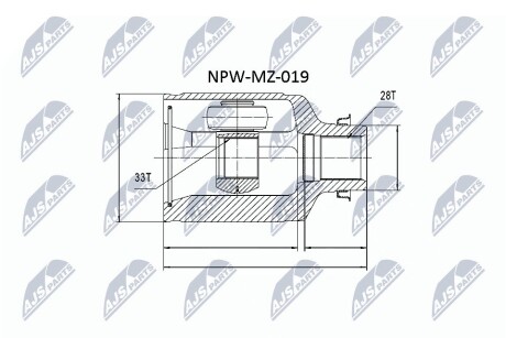 ШАРНИР РАВНЫХ УГЛОВЫХ СКОРОСТЕЙ NTY NPW-MZ-019 (фото 1)