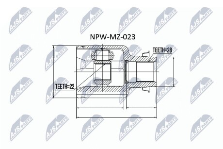 ШАРНИР РАВНЫХ УГЛОВЫХ СКОРОСТЕЙ NTY NPW-MZ-023