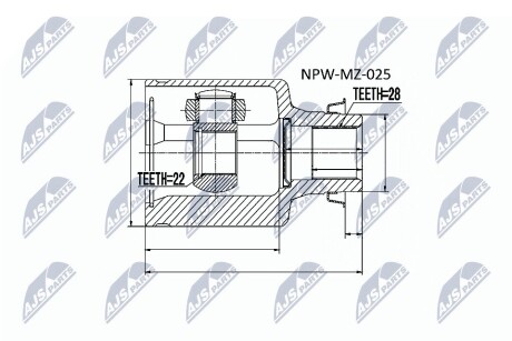 ШАРНИР РАВНЫХ УГЛОВЫХ СКОРОСТЕЙ NTY NPW-MZ-025