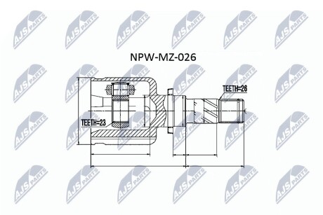 ШАРНИР РАВНЫХ УГЛОВЫХ СКОРОСТЕЙ NTY NPW-MZ-026