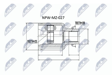 ШАРНИР РАВНЫХ УГЛОВЫХ СКОРОСТЕЙ NTY NPW-MZ-027