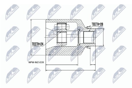 ШАРНИР РАВНЫХ УГЛОВЫХ СКОРОСТЕЙ NTY NPW-MZ-028