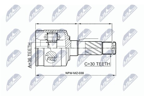 ШАРНИР РАВНЫХ УГЛОВЫХ СКОРОСТЕЙ NTY NPW-MZ-038