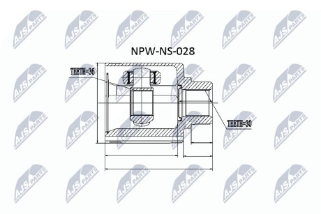 ШАРНИР РАВНЫХ УГЛОВЫХ СКОРОСТЕЙ NTY NPW-NS-028