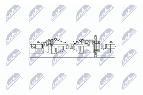 Піввісь приводу NISSAN QASHQAI I RENAULT KOLEOS I 1.6D/2.0D 02.07- NTY NPW-NS-043