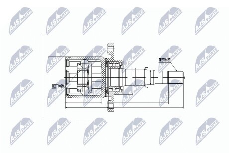 ШАРНИР РАВНЫХ УГЛОВЫХ СКОРОСТЕЙ NTY NPW-NS-046