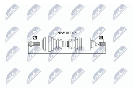 ПОЛУОСЬ NTY NPW-RE-007