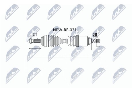 ПОЛУОСЬ NTY NPW-RE-021 (фото 1)