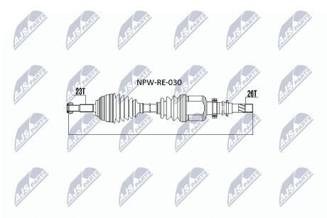 Піввісь права Renault Kangoo II, Renault Megane II 1.5 dCi 02- NTY NPW-RE-030