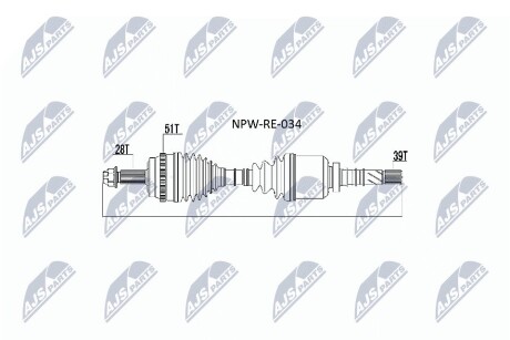 ПОЛУОСЬ NTY NPW-RE-034