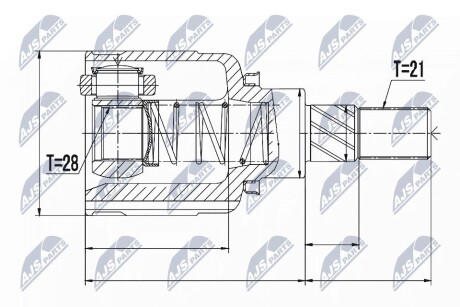 ШАРНИР РАВНЫХ УГЛОВЫХ СКОРОСТЕЙ NTY NPW-RE-053