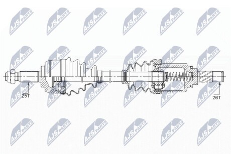 Піввісь ліва 684mm Renault Fluence, Grand Scenic III, Megane CC, Megane III, Scenic III 1.5D-1.6Lpg 11.08- NTY NPW-RE-148