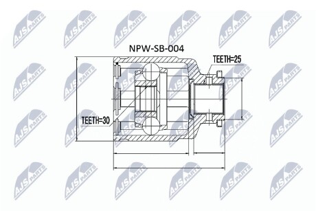 ШАРНИР РАВНЫХ УГЛОВЫХ СКОРОСТЕЙ NTY NPW-SB-004