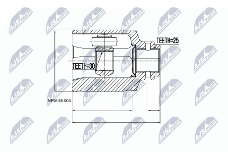 ШАРНИР РАВНЫХ УГЛОВЫХ СКОРОСТЕЙ NTY NPW-SB-005